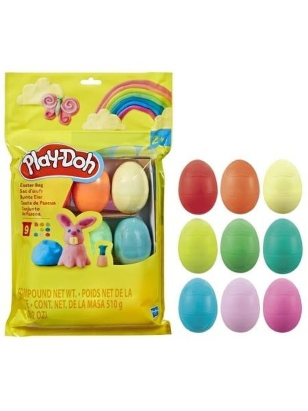 Play-Doh Easter Bag With 9 Colorful Compound Eggs 510g Total Fun Craft Toy For K
